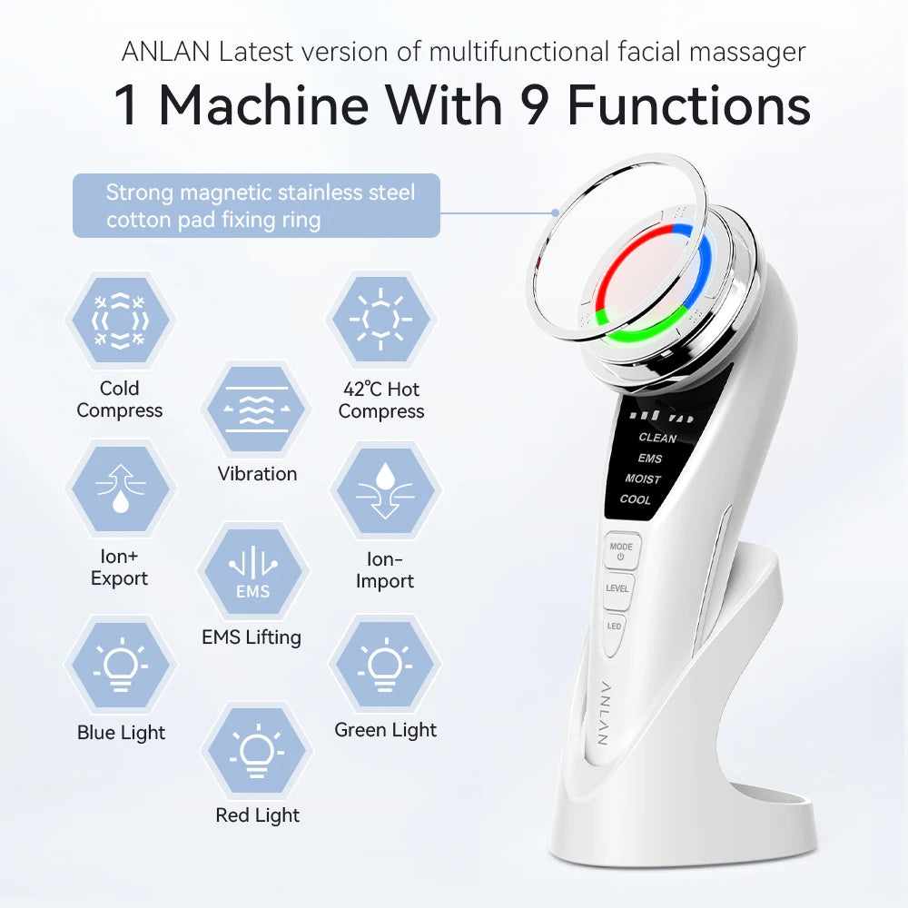 ANLAN EMS Skin Rejuvenation Device – Facial Lifting & Deep Cleansing Beauty Massager
