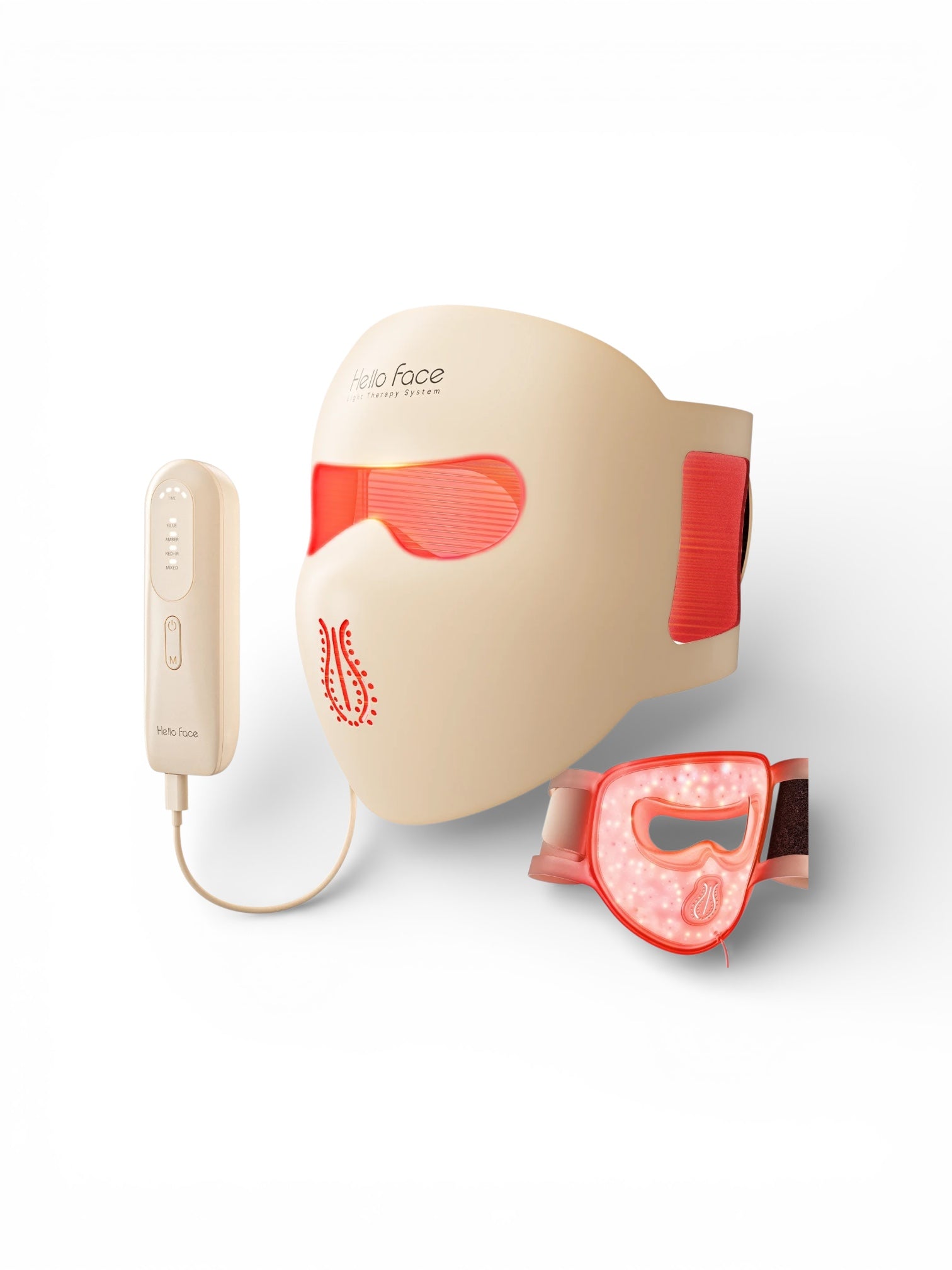 Hello Face M300 LED maska za lice – 4D svjetlosna terapija s baterijom 3000mAh i silikonom koji prianja uz kožu