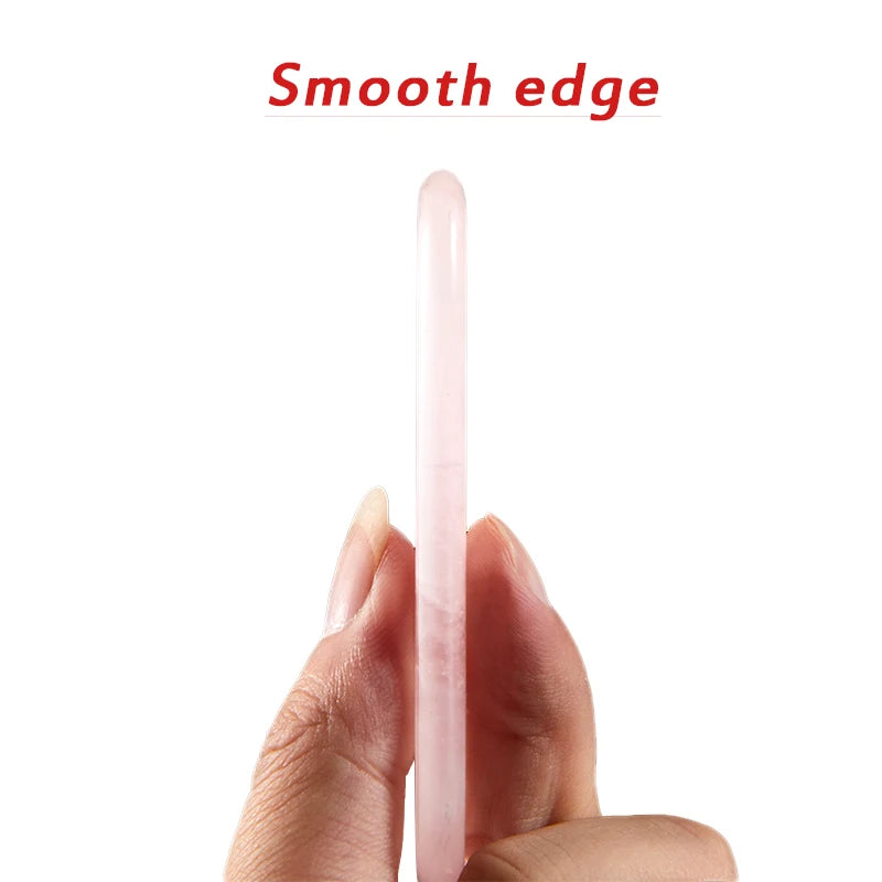 Gua Sha alat od prirodnog žada i ružičastog kvarca – masažer za lice i vrat za lifting kože i smanjenje bora