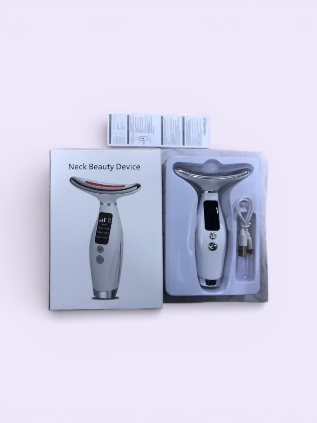 Prijenosni LED masažer za lice i vrat sa 7 boja svjetlosne terapije – 3 razine vibracije za zatezanje kože i smanjenje bora