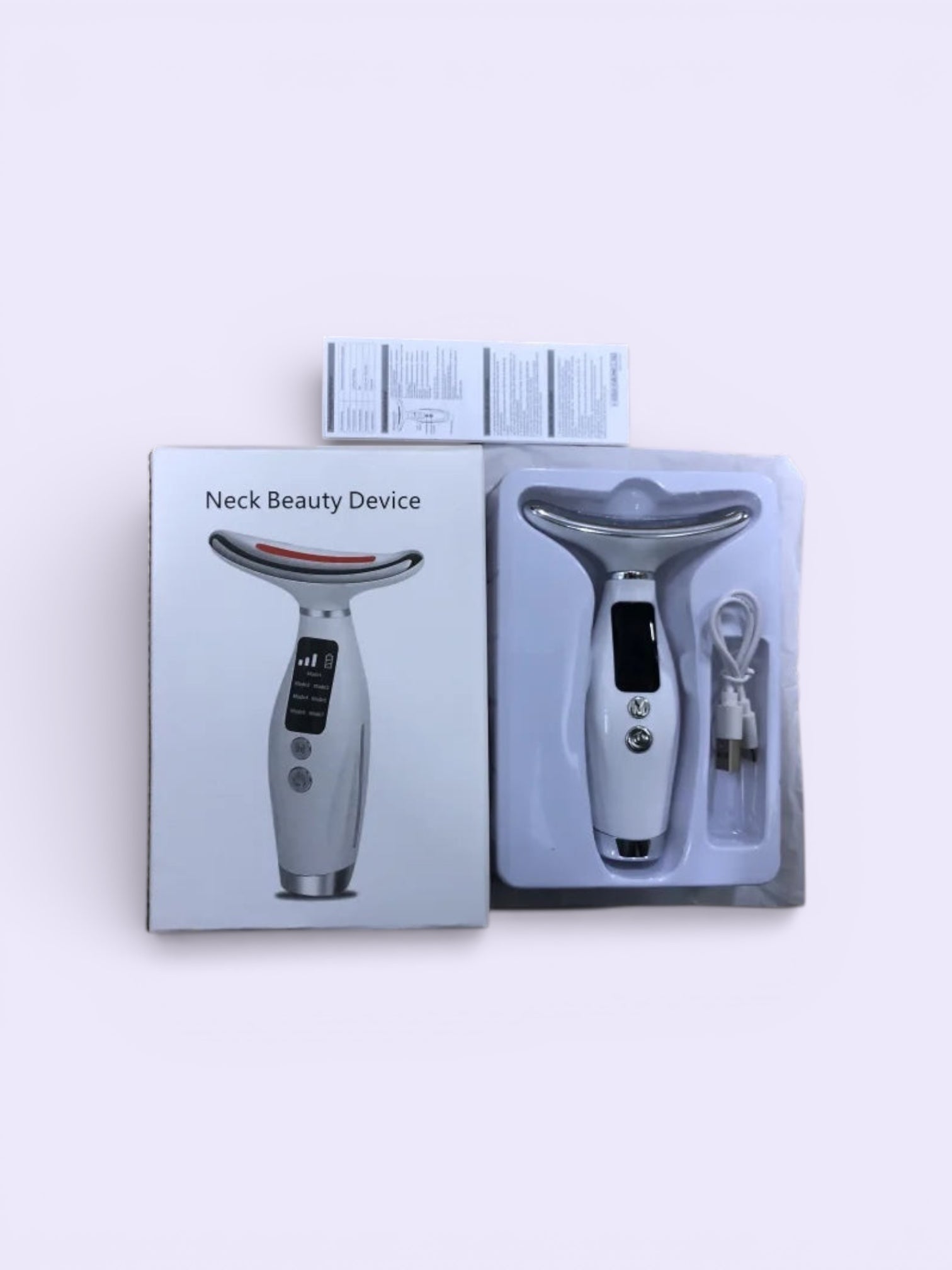 Prijenosni LED masažer za lice i vrat sa 7 boja svjetlosne terapije – 3 razine vibracije za zatezanje kože i smanjenje bora