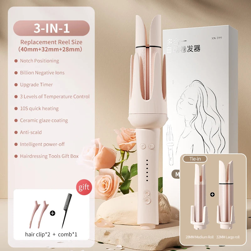 Profesionalni automatski uvijač za kosu 32 mm – rotirajući keramički uvijač za dugotrajne valove
