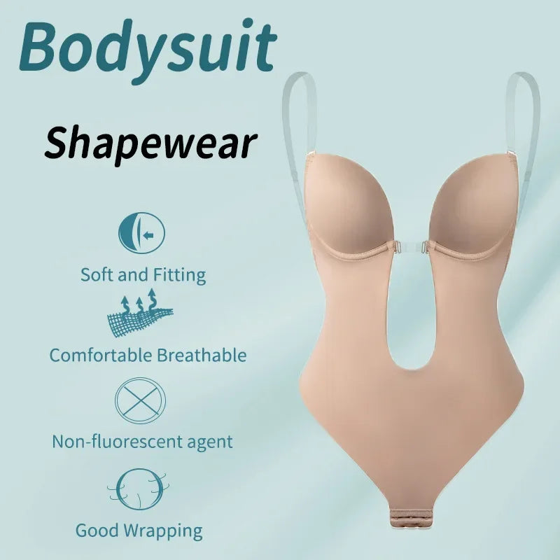 Nevidljivi shapewear bodysuit bez leđa – oblikovanje tijela i stezanje trbuha