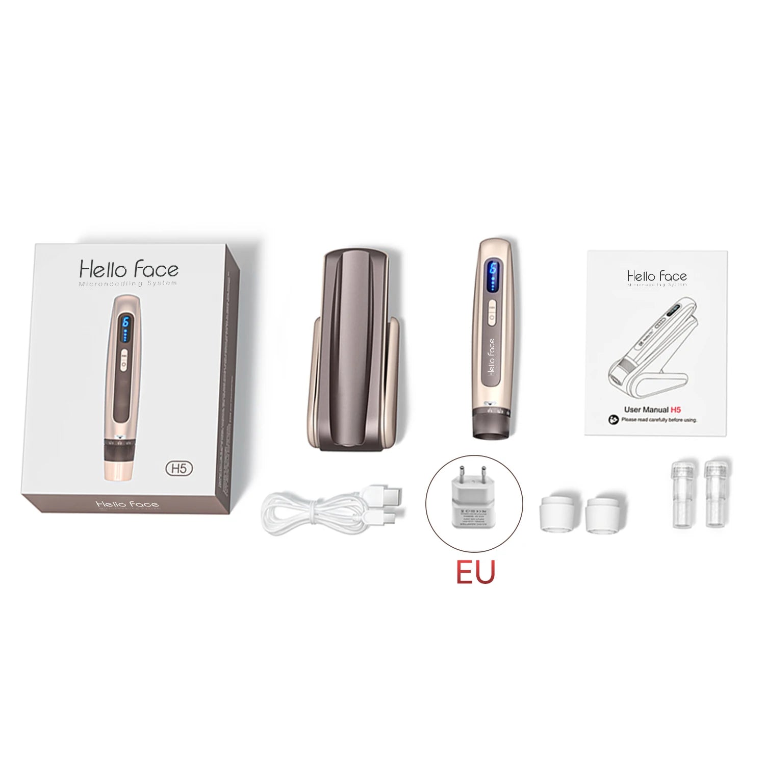 Hello Face H5 Derma pen Original Professional Derma Pen 2 in 1 EMS Automatic Microneedling pen