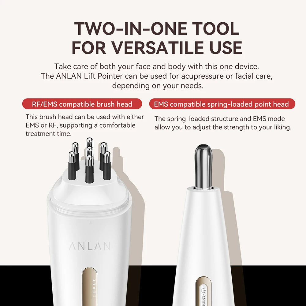 ANLAN RF i EMS masažer za lice – uređaj s dvostrukom glavom za zatezanje kože i njegu lica