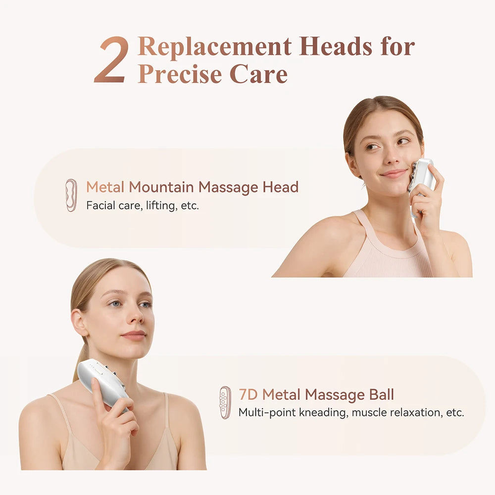 ANLAN 2 in 1 Guasha Beauty Device Set Facial Removal Swelling Wrinkle Dual-frequency EMS Skincare Hot Cold Body Guasha Massager