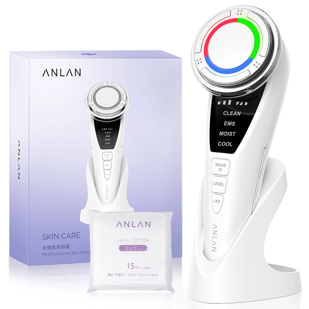 ANLAN EMS Skin Rejuvenation Device – Facial Lifting & Deep Cleansing Beauty Massager